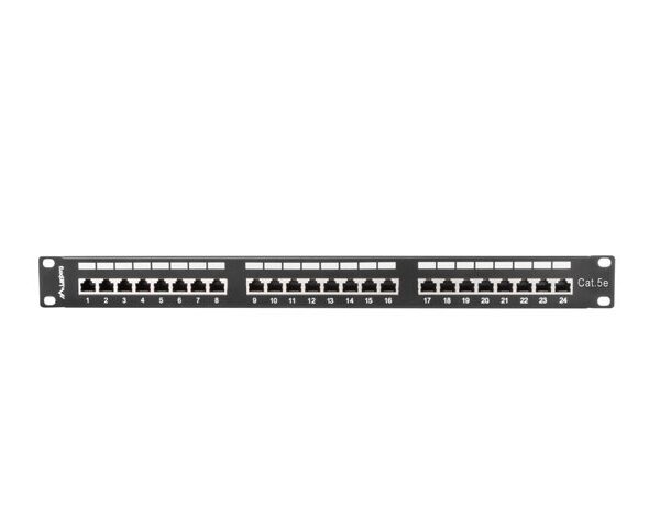 Lanberg Patch Panel Shielded για Rack 1U 19" 24 Θυρών cat5e Μαύρο