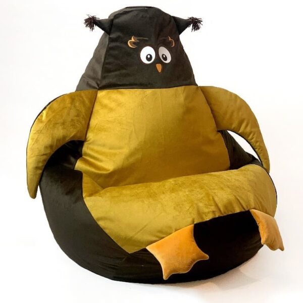 Sako sack pouffe Sowa brown-gold L 105 x 80 cm