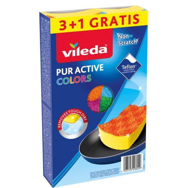 Vileda Σετ Σφουγγάρια Κίτρινα 4τμχ