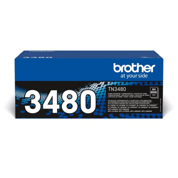 Brother TN-3480 Γνήσιο Toner Laser Εκτυπωτή Μαύρο High Yield 8000 Σελίδων (TN-3480)