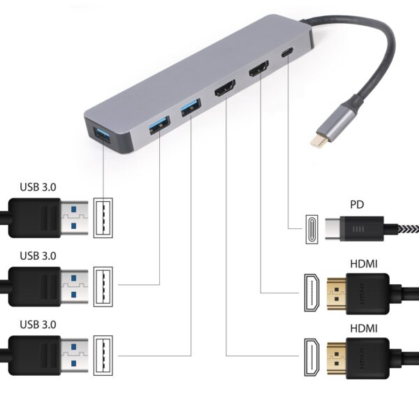 Cablexpert USB-C Docking Station με HDMI 4K PD (A-CM-COMBO3-03)