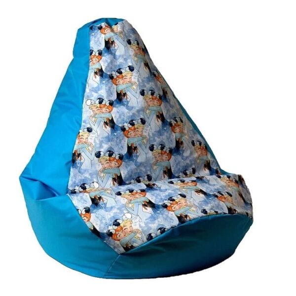 Sako bag pouffe pear print blue - Frozen L 105 x 80 cm