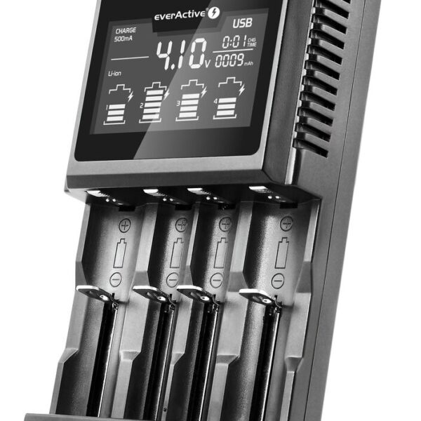 everActive UC-4000 Φορτιστής 4 Μπαταριών Li-ion/Ni-MH Μεγέθους AA/AAA/D/18650/16340/26650/14500