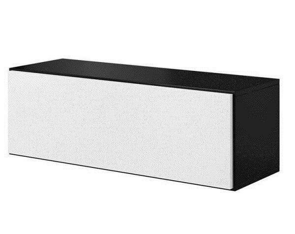 Cama full storage cabinet ROCO RO1 112/37/39 black/black/white