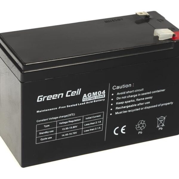 Green Cell με Χωρητικότητα 7Ah και Τάση 12V AGM04 1τμχ