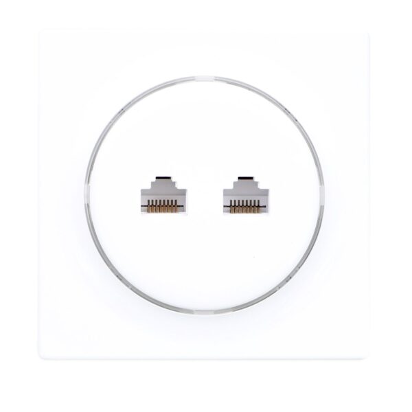 Fibaro Walli N Διπλή Πρίζα Δικτύου RJ45 με Πλαίσιο σε Λευκό Χρώμα Διπλή FGWEEU-021