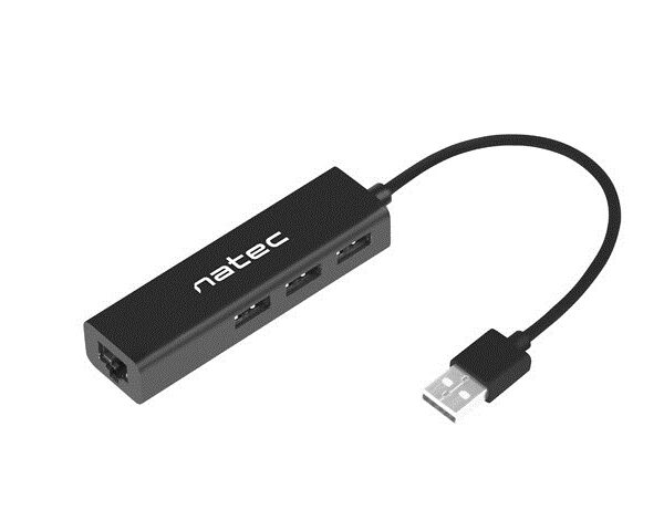 Natec Dragonfly USB 2.0 Hub 3 Θυρών με σύνδεση USB-A / Ethernet