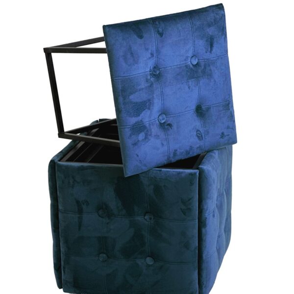 Puff-transformer 5in1 - 5 stools in 1 pouffe navy blue velvet