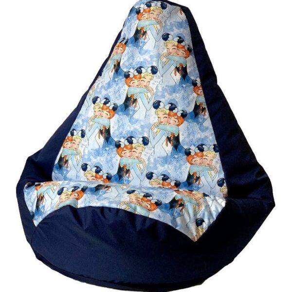 Sako bag pouffe pear print navy blue - Frozen XXL 140 x 100 cm