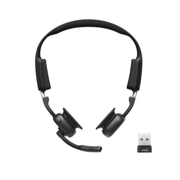 Shokz Openmeet Uc Wireless Bluetooth Bone Conduction Videoconferencing Headset Usb-a Adapter