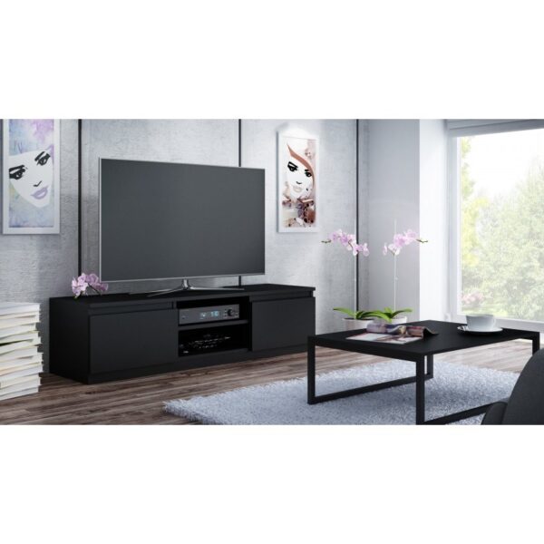 Έπιπλο Τηλεόρασης Ξύλινο Gloss Black Μ140xΠ40xΥ36cm