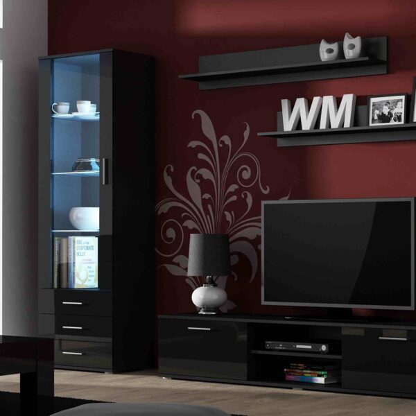 Cama set of two shelves 125cm SOHO black matte