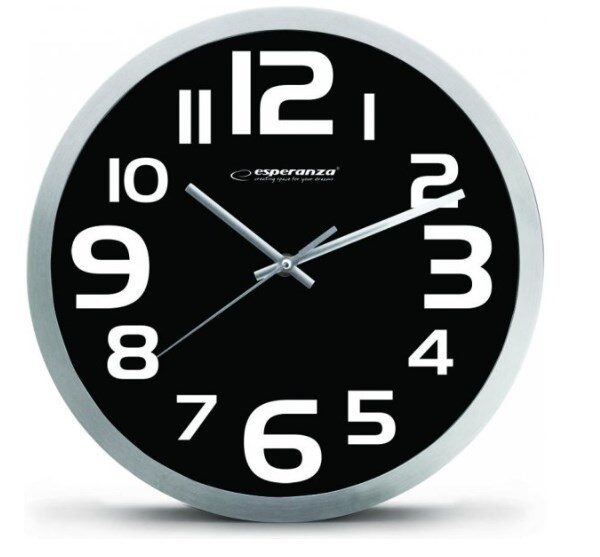 Esperanza Zurich Αθόρυβο Ρολόι Τοίχου Μεταλλικό Λευκό 25cm