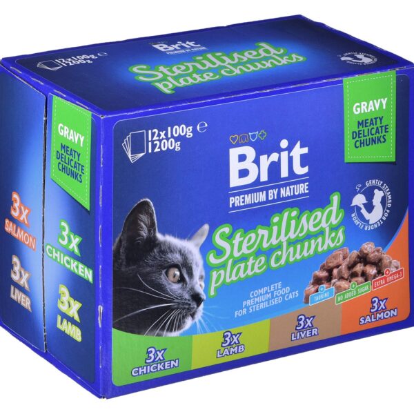 Brit Premium Sterilised Plate Chunks 12x100gr