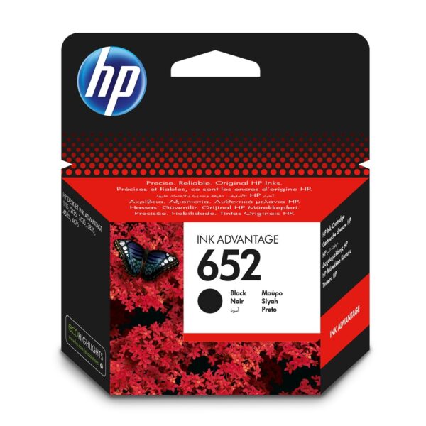 HP 652 Γνήσιο Μελάνι Εκτυπωτή InkJet Μαύρο (F6V25AE)