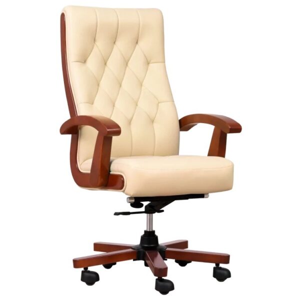 CONSUL cream leather armchair