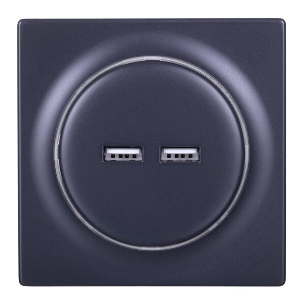 Fibaro Walli N Χωνευτή Πρίζα Ρεύματος με 2 Θύρες USB Μαύρη