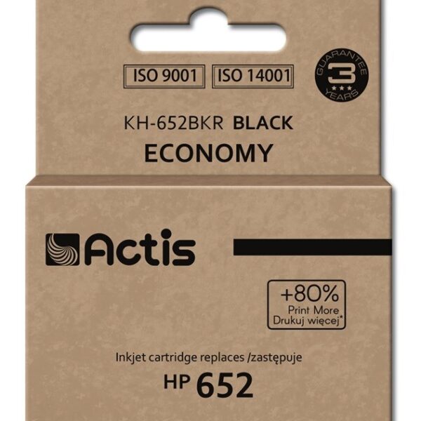Actis Συμβατό Μελάνι Εκτυπωτή InkJet HP 652 F6V25AE 15ml Μαύρο