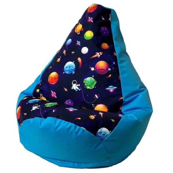Sako bag pouffe pear print blue planets XXL 140 x 100 cm