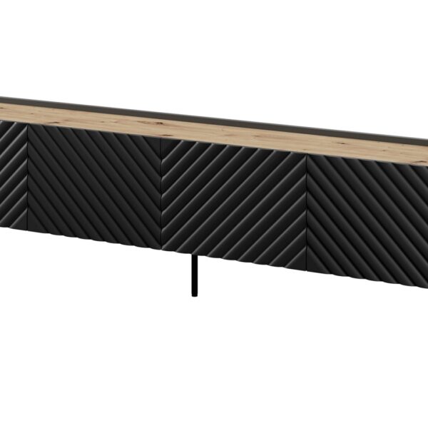 Έπιπλο Τηλεόρασης Ξύλινο Μαύρο Μ200xΠ40xΥ35cm