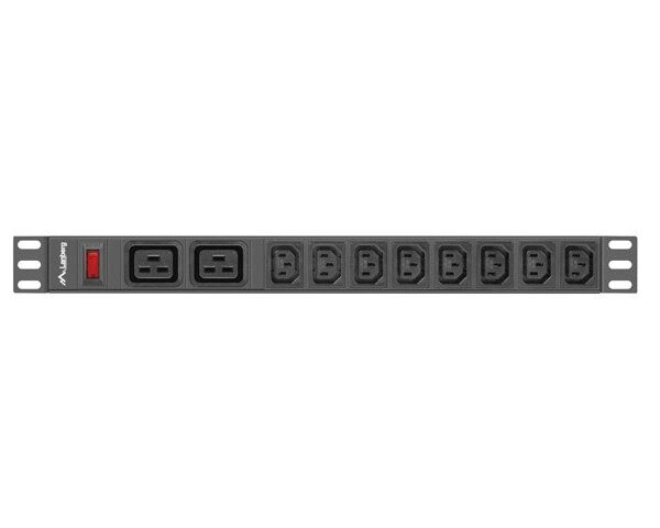 Lanberg Πολύπριζο Rack 19' 1U 16A 2X C19 8X IEC C13