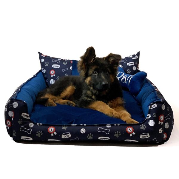 GO GIFT Dog and cat bed XL - navy blue - 100x80x18 cm