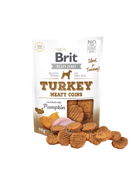 Brit Jerky Snacks Turkey Λιχουδιά για Κουτάβια Μικρόσωμων Φυλών χωρίς Γλουτένη με Γαλοπούλα 80gr