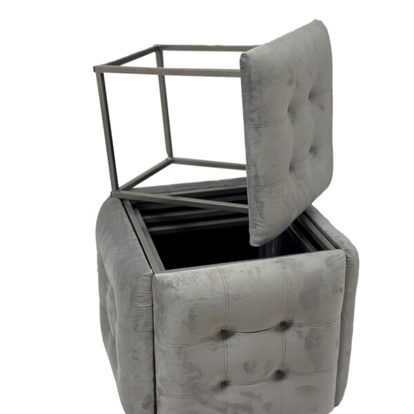 Puff-transformer 5in1 - 5 stools in 1 pouffe grey velvet