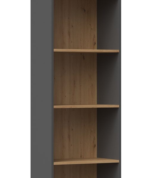 Βιβλιοθήκη R50 30x50x181εκ. Γκρι