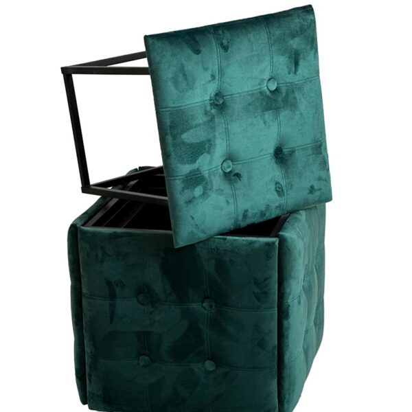 Puff-transformer 5in1 - 5 stools in 1 pouffe bottle green velvet