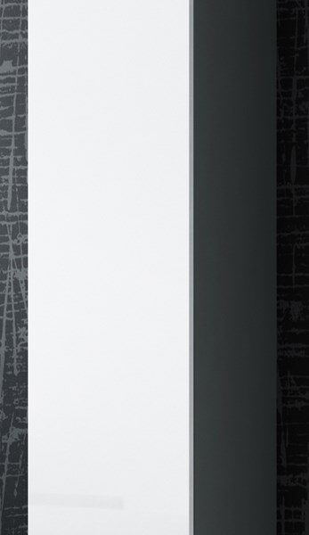 Vigo 180 Κρεμαστή Βιτρίνα Σαλονιού από Μοριοσανίδα με Τζάμι Grey / White Gloss 40x30x180cm