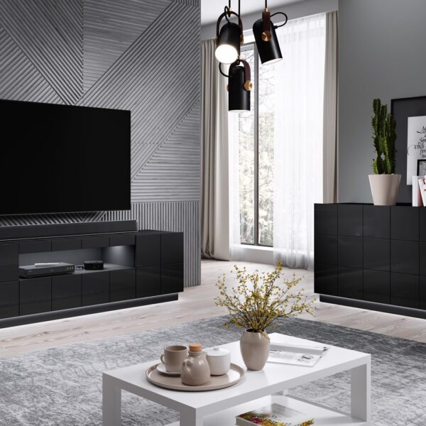 Cama sideboard 2D REJA black gloss/black gloss