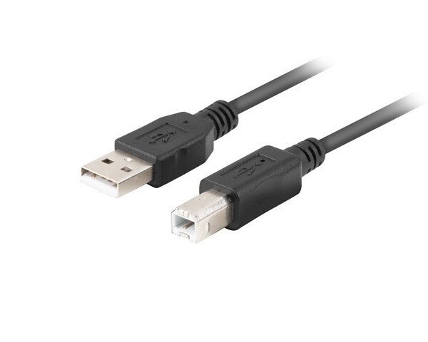 Lanberg USB 2.0 Cable USB-A male - USB-B male Μαύρο 1m (CA-USBA-15CU-0010-BK)