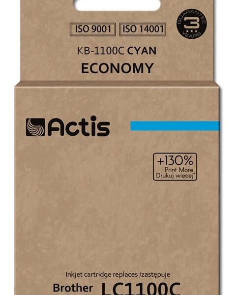 Actis Συμβατό Μελάνι Εκτυπωτή InkJet Brother LC1100C 19ml Κυανό
