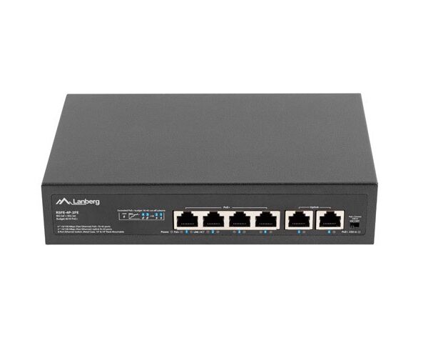 Lanberg RSFE-4P-2FE-60 Unmanaged L2 PoE+