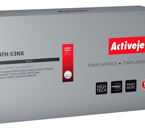 Active Jet Συμβατό Toner για Laser Εκτυπωτή HP 53X Q7553X / Canon CRG-715H 7900 Σελίδων Μαύρο