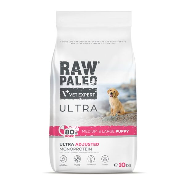 VetExpert 10kg Ξηρά Τροφή χωρίς Σιτηρά για Κουτάβια Μεσαίων & Μεγαλόσωμων Φυλών με Χοιρινό