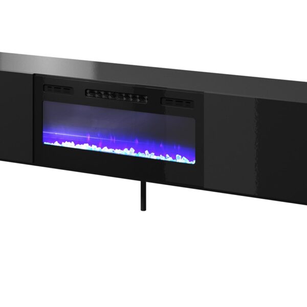 Έπιπλο Τηλεόρασης Ξύλινο Black / Gloss Black Μ200xΠ40xΥ57cm