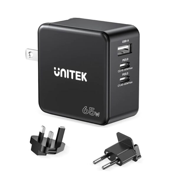Unitek GaN USB-C Χωρίς Καλώδιο 65W με Καλώδιο USB-C