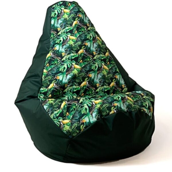 Sako sack pouffe pear print black-papua XXL 140 x 100 cm