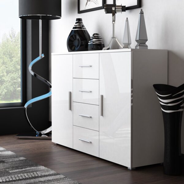Cama living room sideboard UNI WHITE white/white gloss