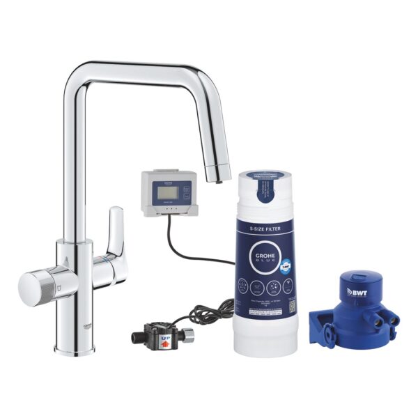Grohe Μπαταρία Κουζίνας Πάγκου Ασημί