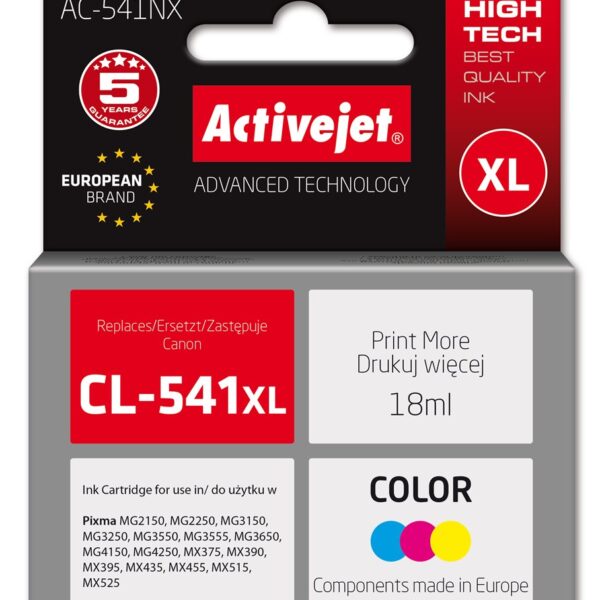 Active Jet Συμβατό Μελάνι Εκτυπωτή InkJet Canon CL-541XL 18ml Κίτρινο 1τμχ