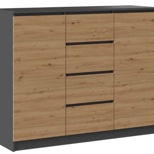 Μπουφές Ξύλινος με Συρτάρια Anthracite 120x40x97cm