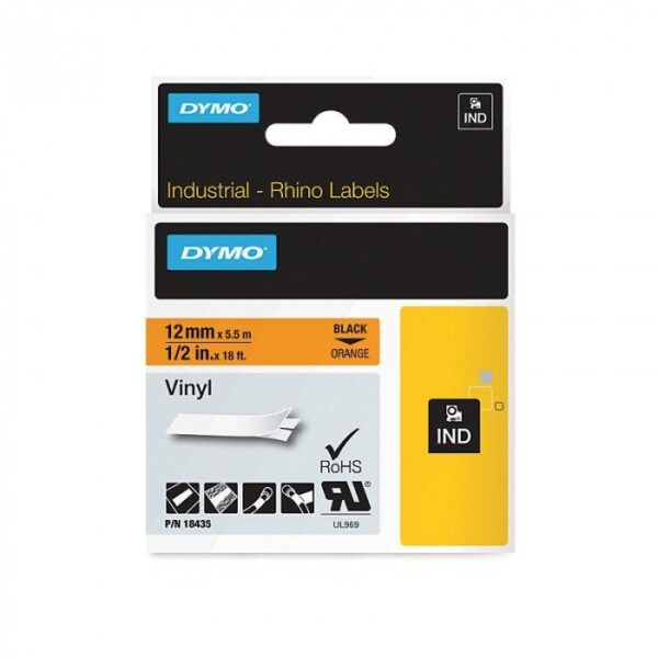 Dymo 18435 Ταινία Ετικετογράφου 1.5m x 12mm σε Πορτοκαλί Χρώμα