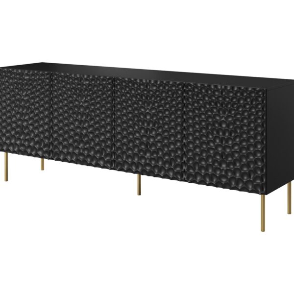 Μπουφές Hole Ξύλινος Matte Black 190x40.5x74.5cm