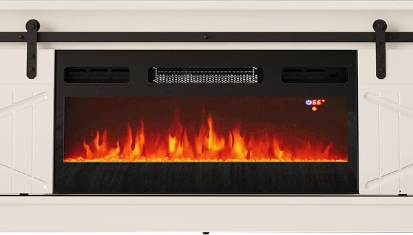 RTV GRANERO + fireplace cabinet 200x56.7x35 white/gloss white