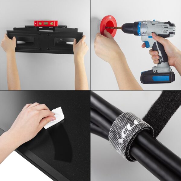 Βάση Τηλεόρασης Maclean Μέγιστο Vesa 600x400 32-85" 60kg Ρύθμιση Γωνίας Κάθετα Οριζόντια Προφίλ 65-390mm Μαύρο Mc-789