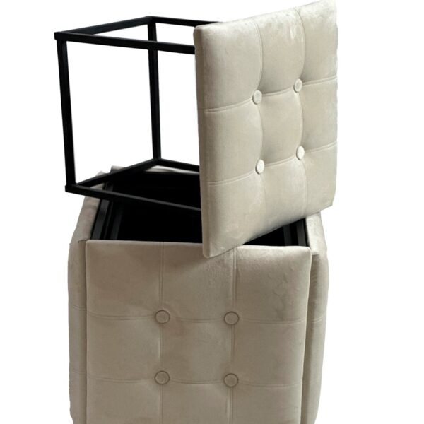 Puff-transformer 5in1 - 5 stools in 1 pouffe cream velvet 2250