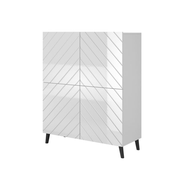 Abeto Επιδαπέδια Βιτρίνα Σαλονιού από Μοριοσανίδα Λευκό 100.5x40x121.5cm